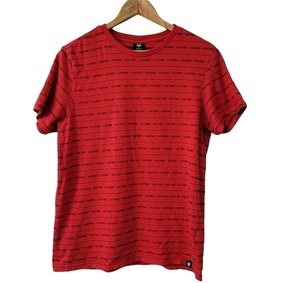Zoo York Cotton T-Shirt Short Sleeve Crewneck Top Red Black Logo Casual Tee Med - Picture 1 of 9